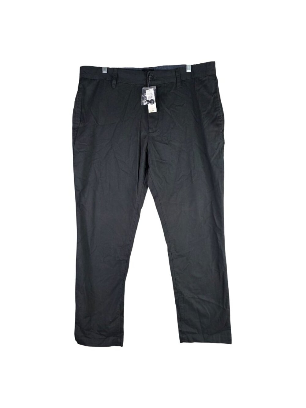 Mens Gap Black Wrinkle-Resistant Tapered Fit Khakis Pants 100% Cotton Size 36x32